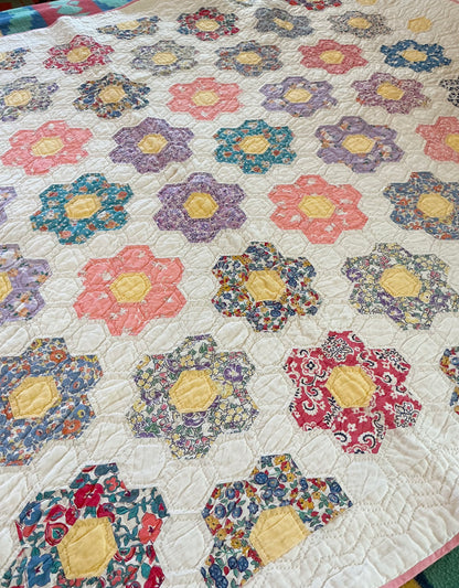 Smaller Quilt -A Crib or Lap Size Flower Garden Quilt