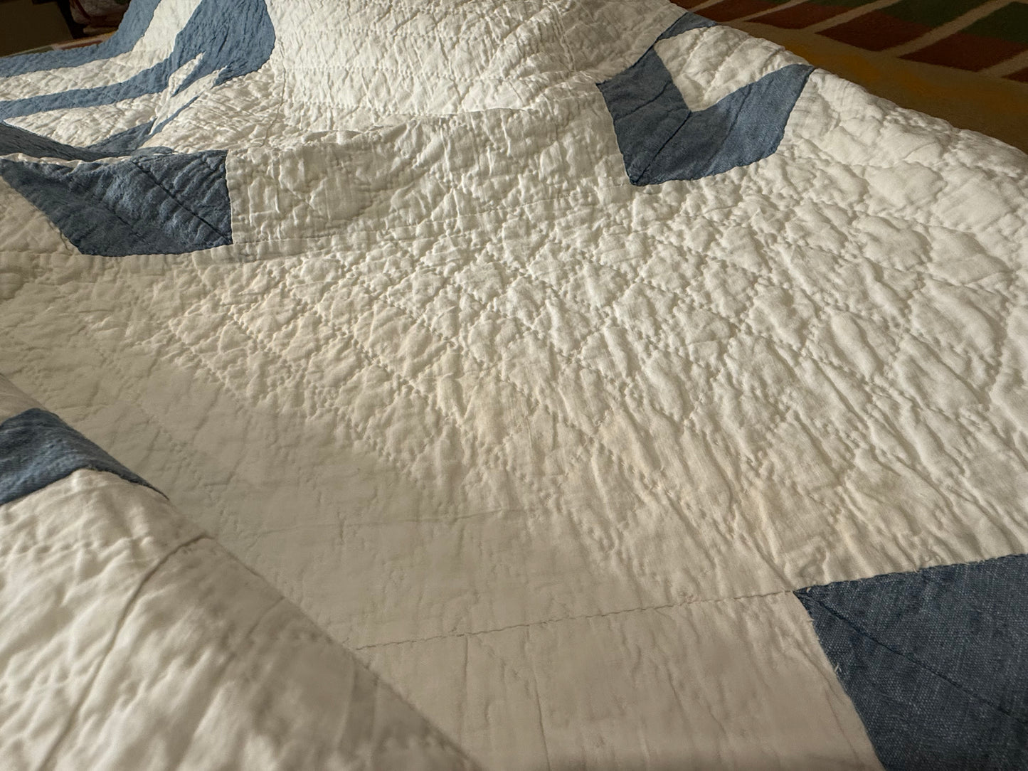 Blue and White Ohio Shooting Stars Quilt