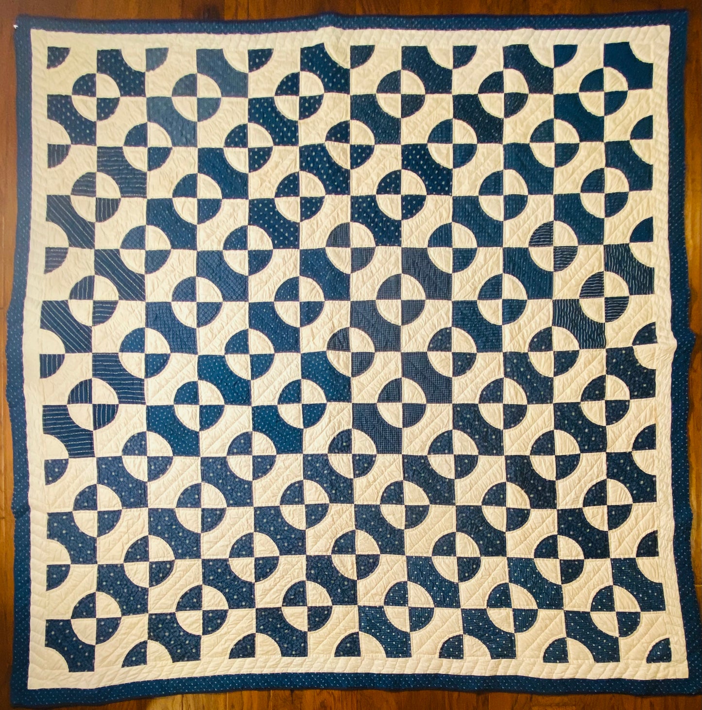 Steeplechase Blue and White Quilt