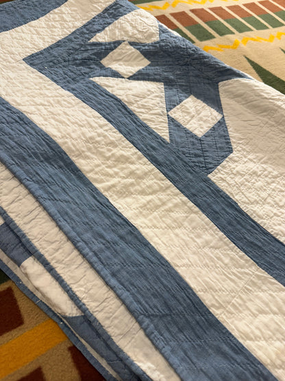 Blue and White Ohio Shooting Stars Quilt