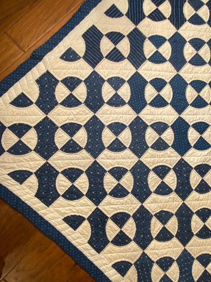 Steeplechase Blue and White Quilt