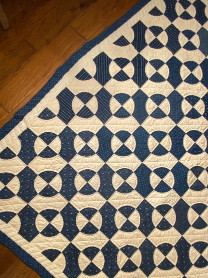 Steeplechase Blue and White Quilt