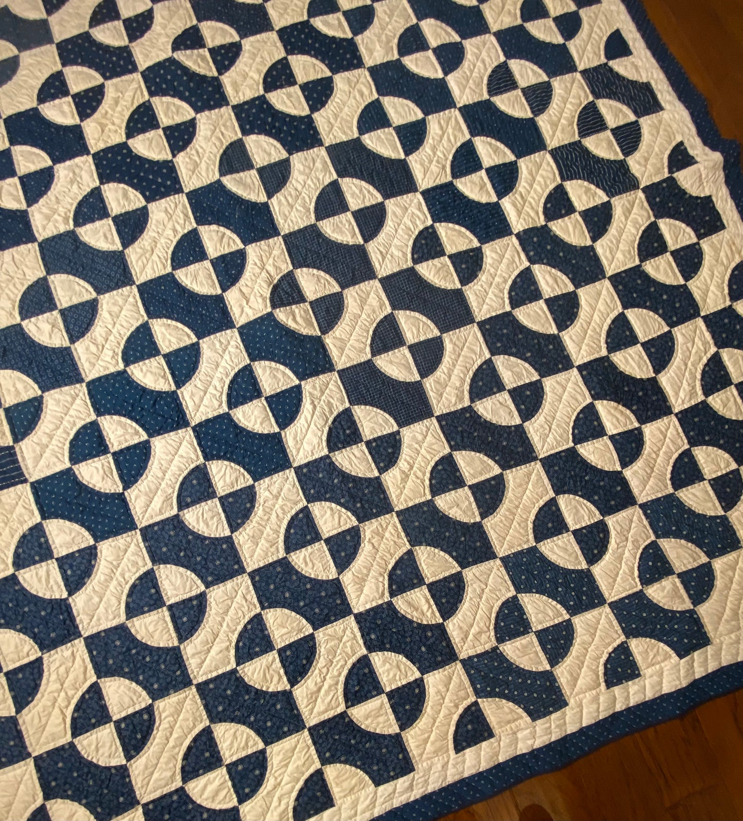 Steeplechase Blue and White Quilt