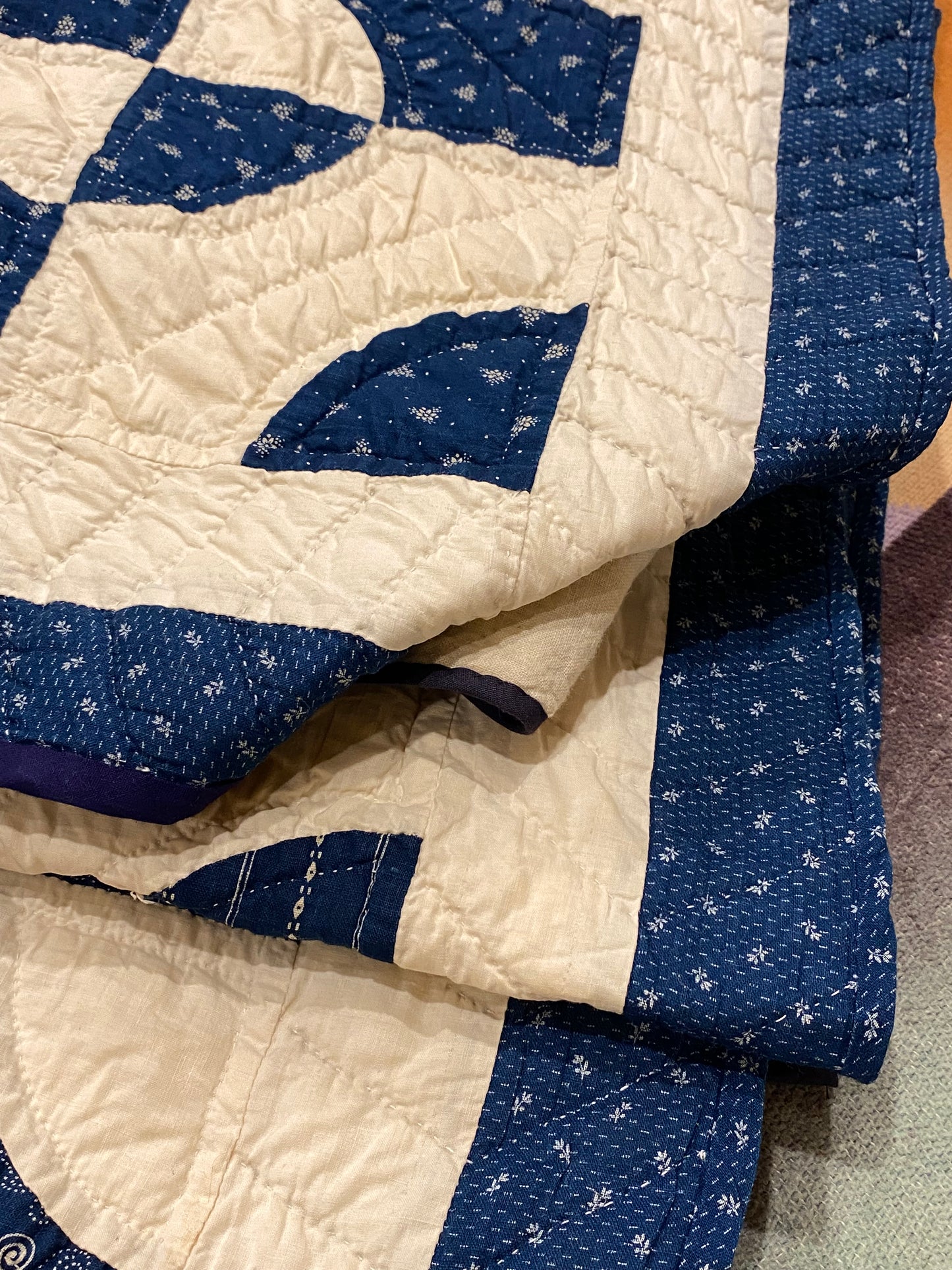 Steeplechase Blue and White Quilt