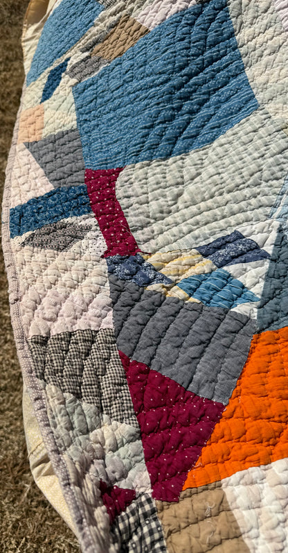 Scrappy Abstract Patchwork Quilt
