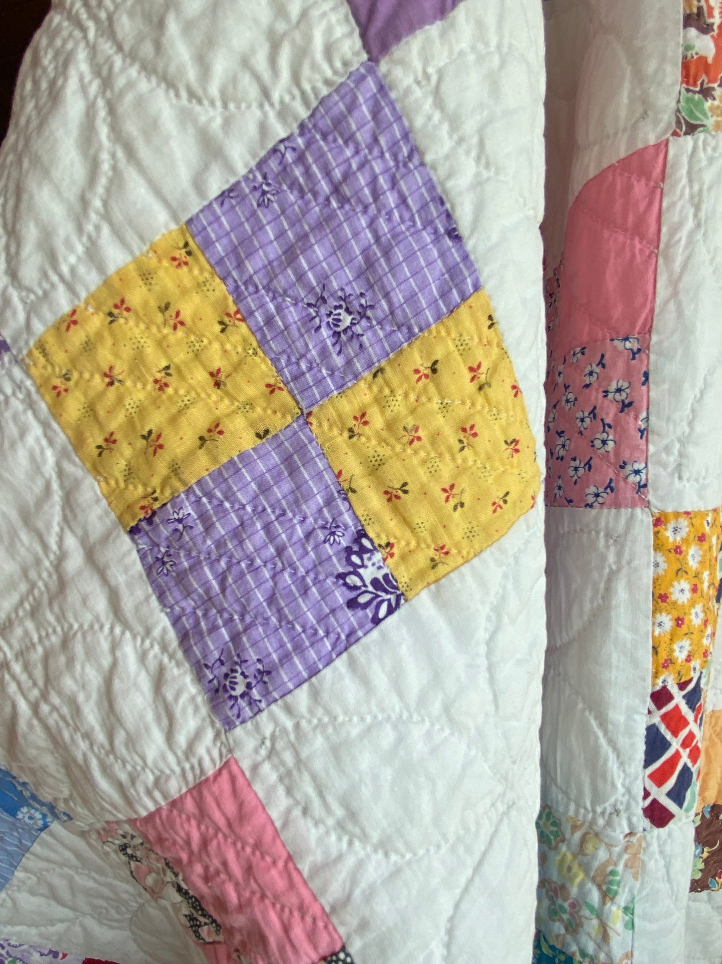 Scrappy 4 Patch Vintage Quilt