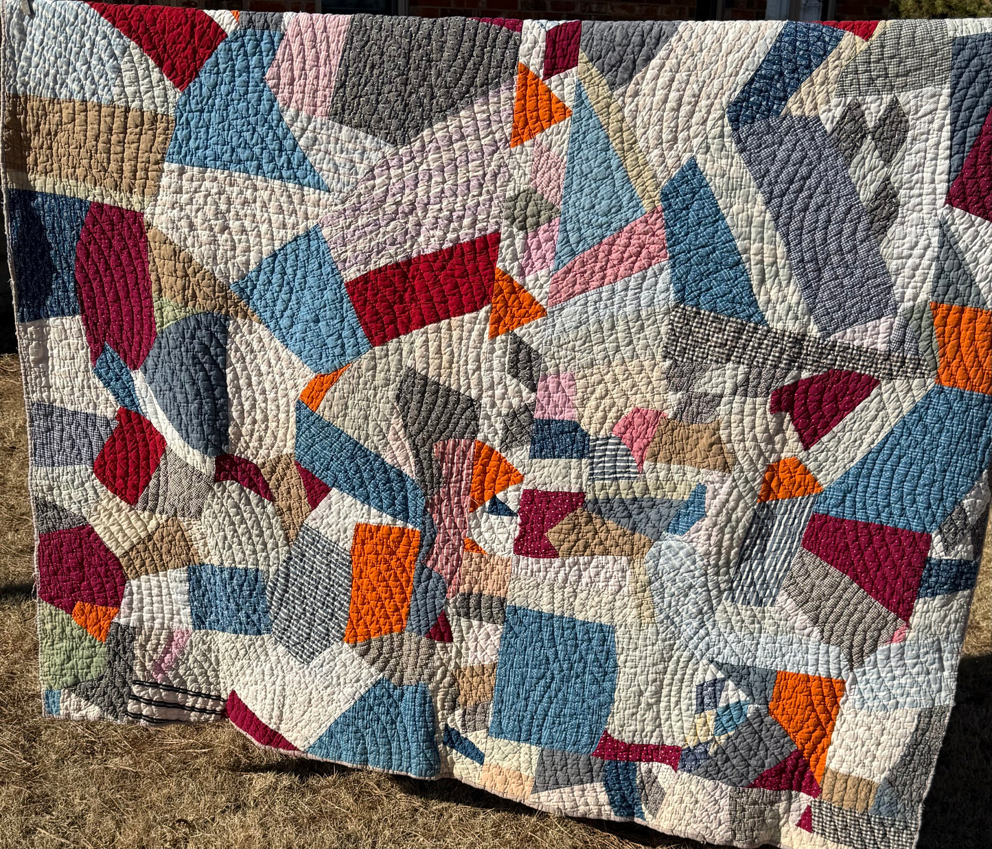 Scrappy Abstract Patchwork Quilt