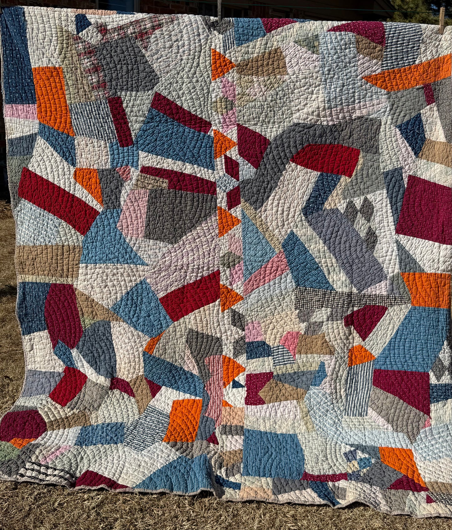 Scrappy Abstract Patchwork Quilt