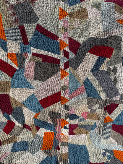 Scrappy Abstract Patchwork Quilt