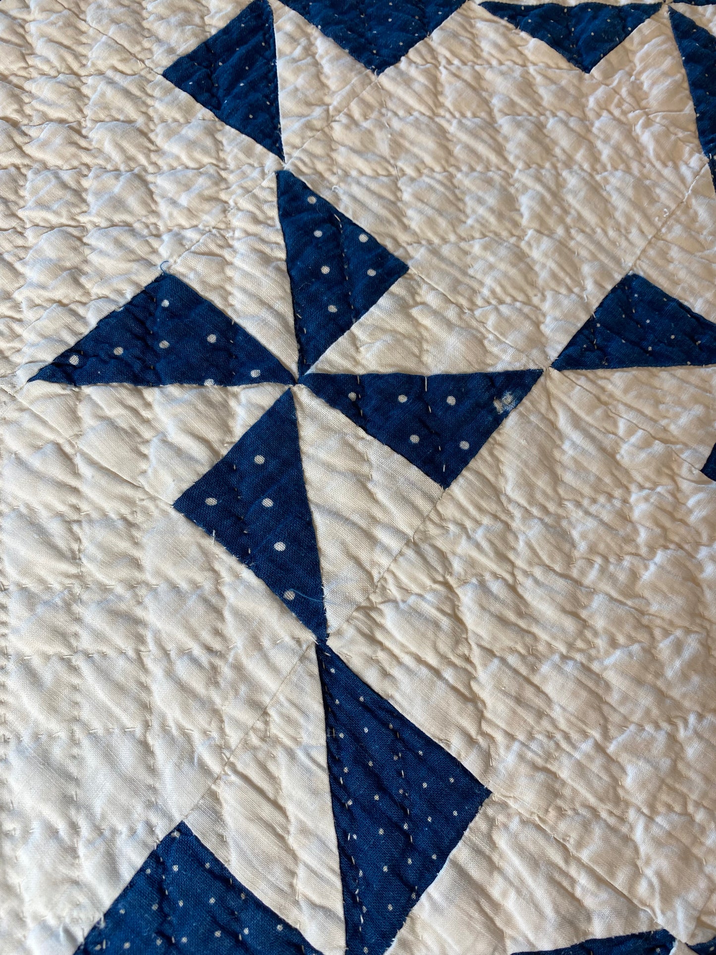 Indigo Pinwheels Quilt. Sold