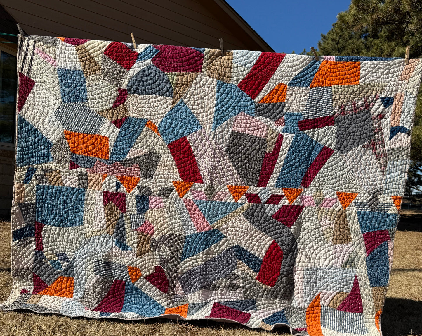 Scrappy Abstract Patchwork Quilt