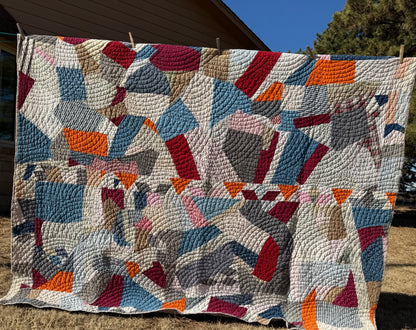 Scrappy Abstract Patchwork Quilt