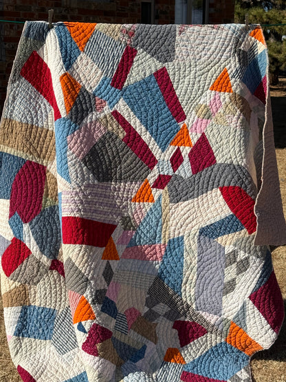 Scrappy Abstract Patchwork Quilt