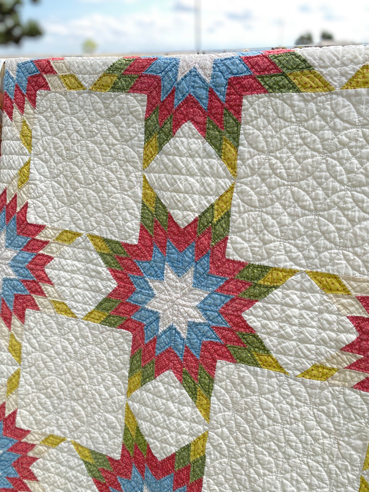 Touching Star in a Star Quilt SOLD