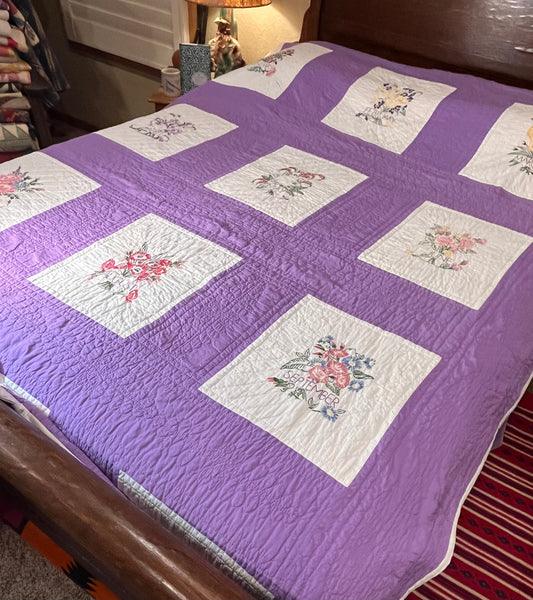 Months and Flowers of the Year Quilt