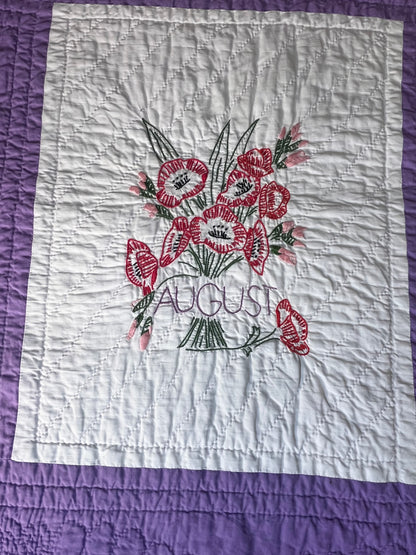 Months and Flowers of the Year Quilt