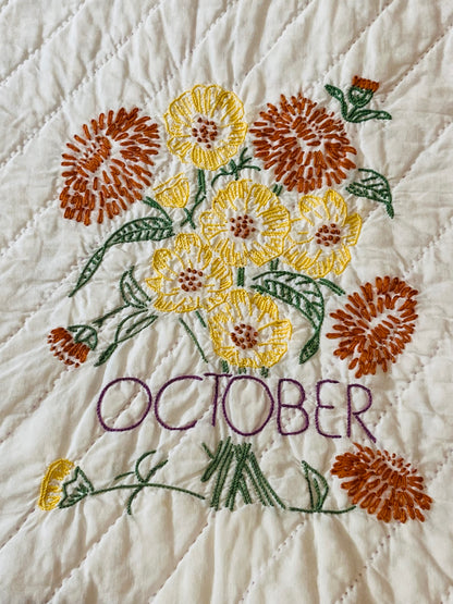 Months and Flowers of the Year Quilt