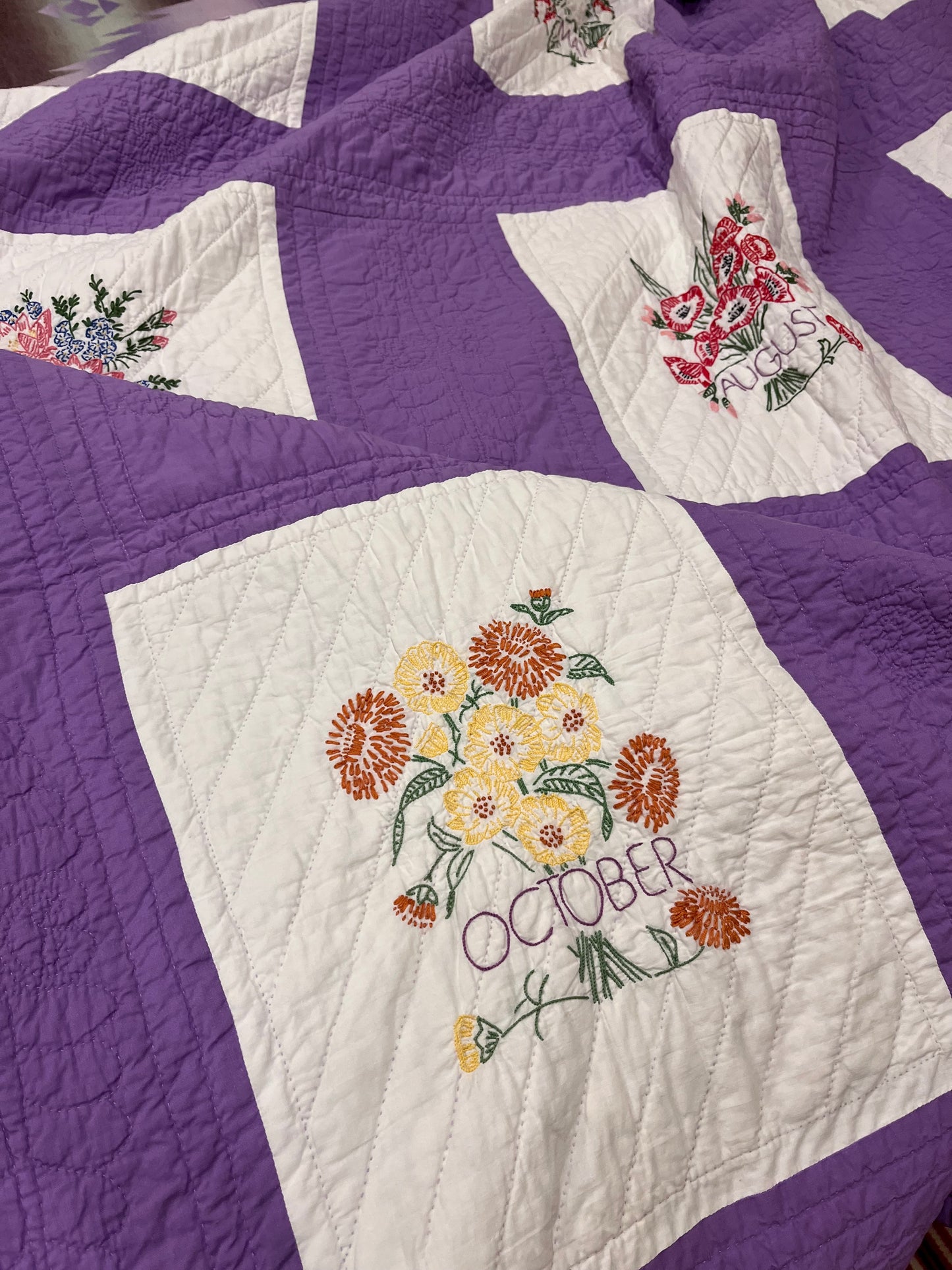 Months and Flowers of the Year Quilt
