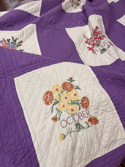 Months and Flowers of the Year Quilt