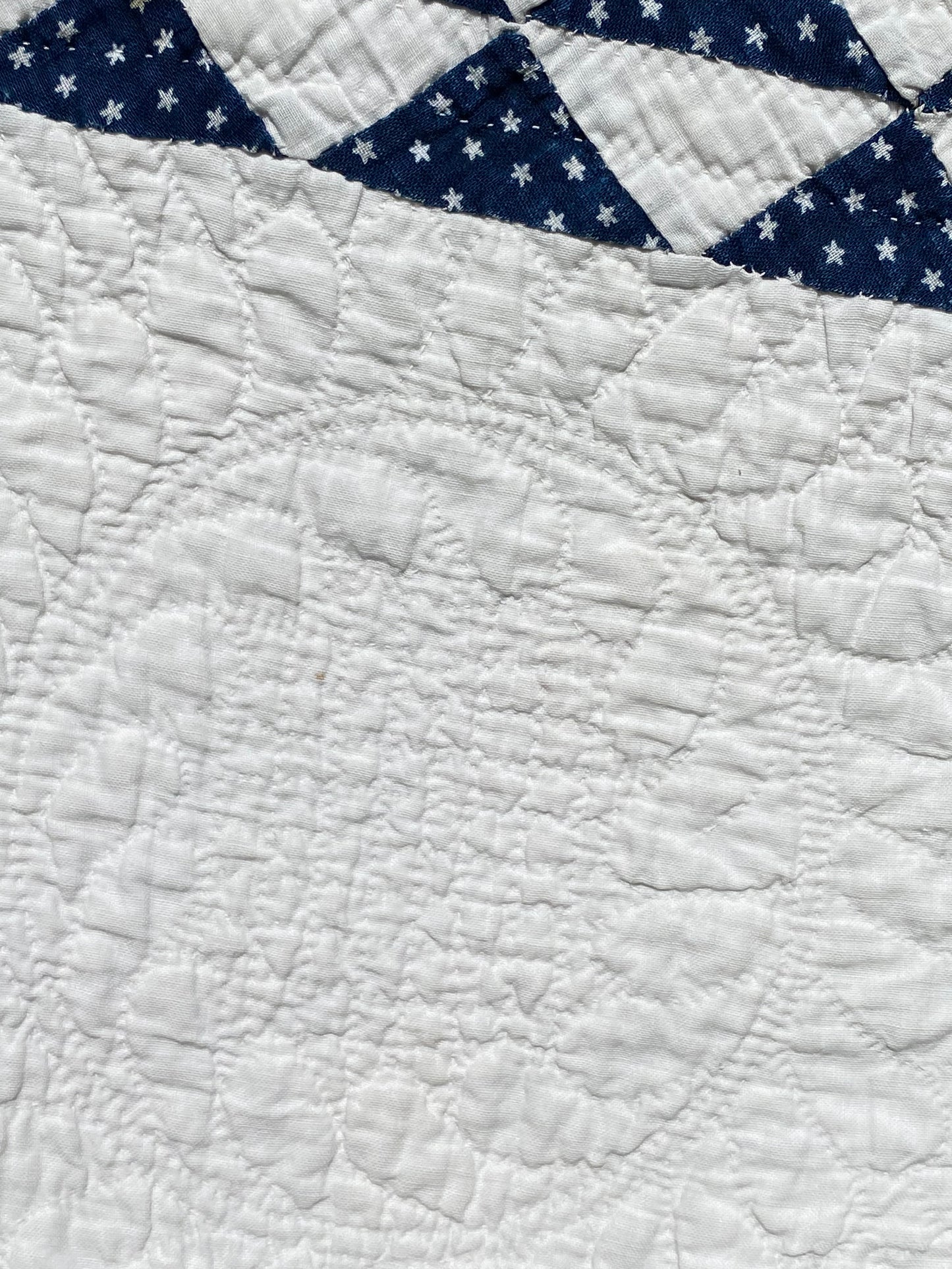 Blue and White Ocean Waves with Sawtooth Border Quilt