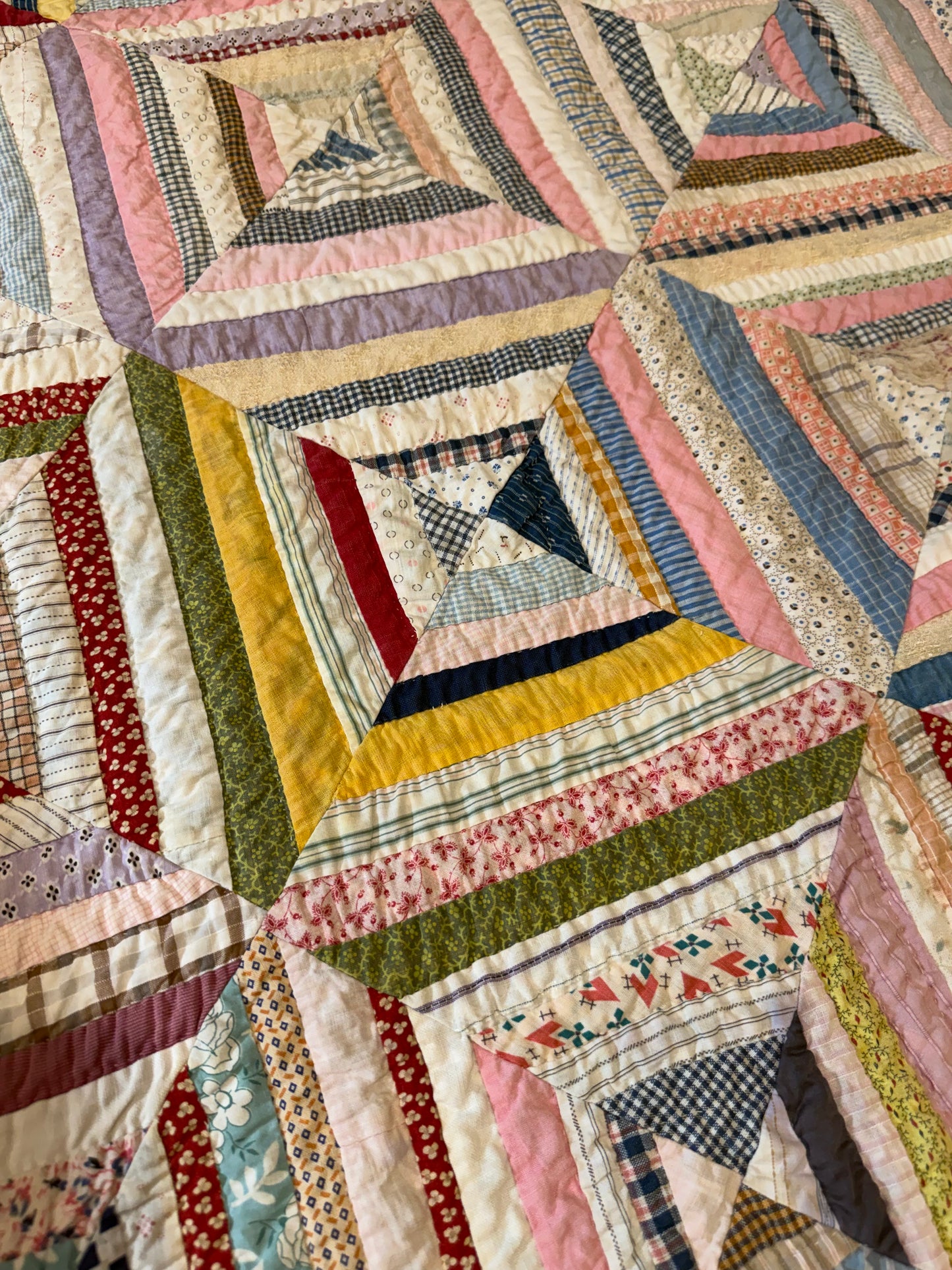Scrappy String Square Quilt