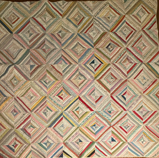 Scrappy String Square Quilt