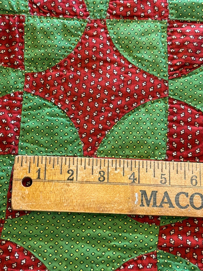 Early Old Mill Path Crib Quilt With Sawtooth  Border/Chintz Backing