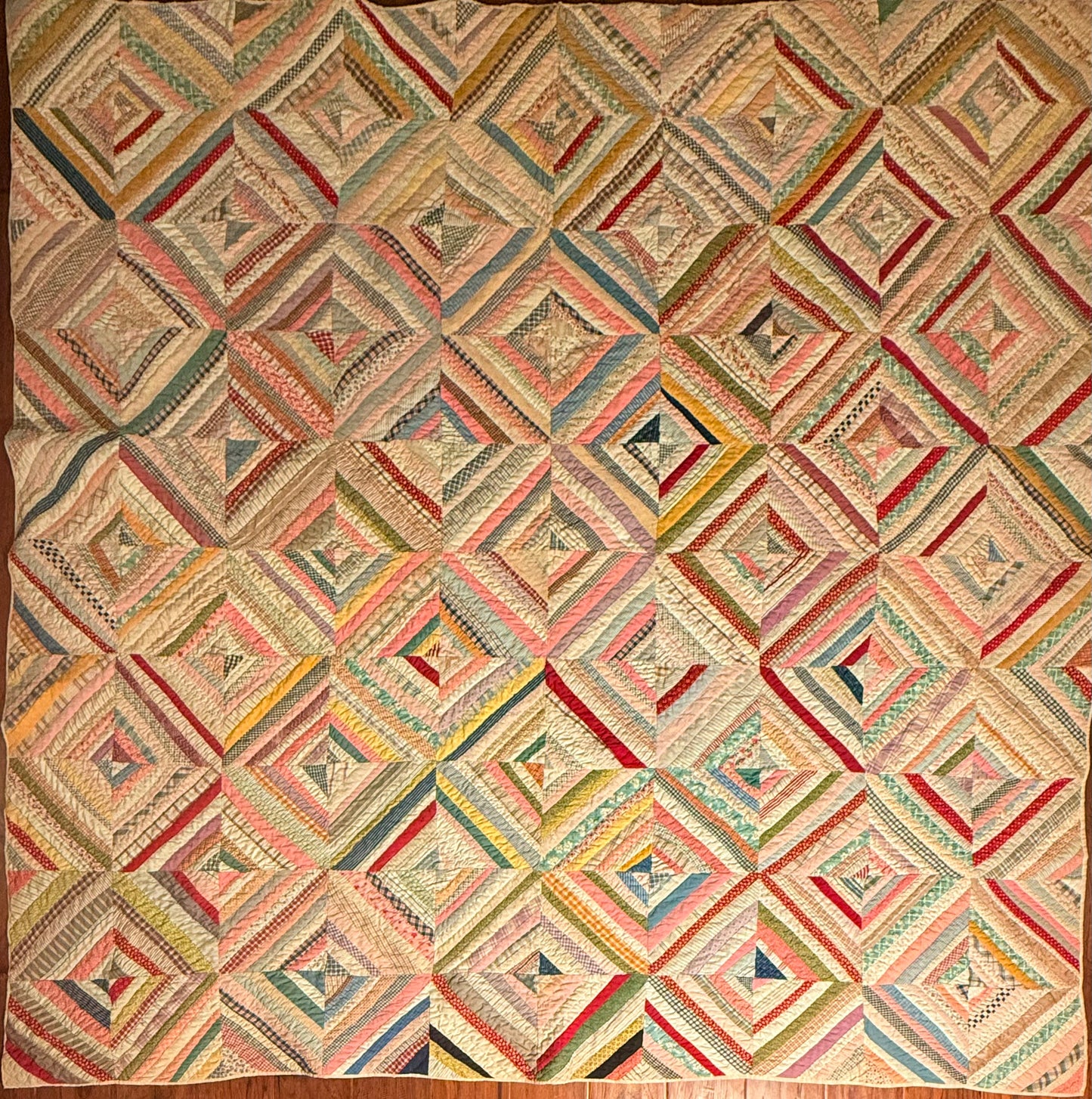 Scrappy String Square Quilt