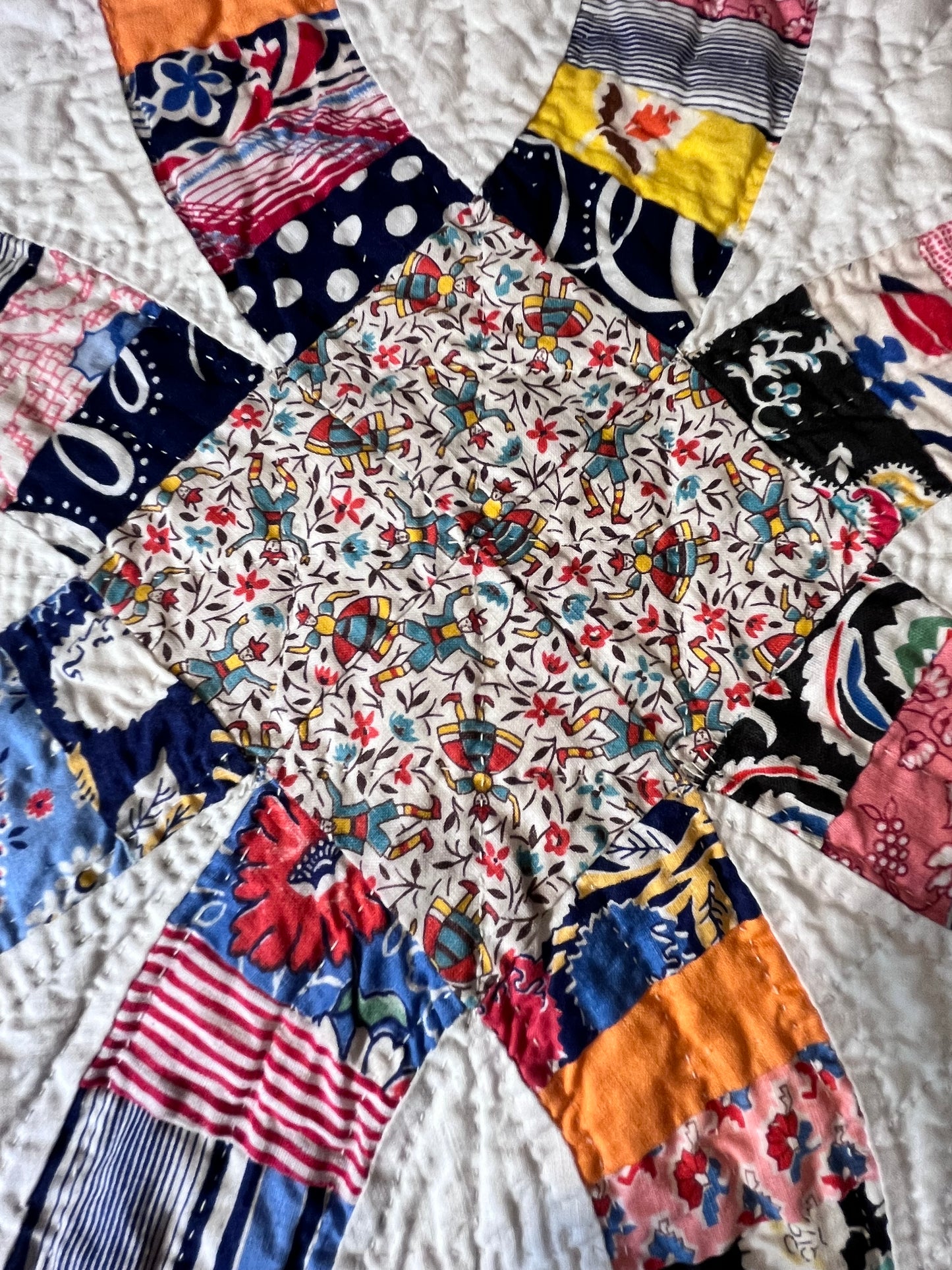 Scrappy Double Wedding Ring Quilt