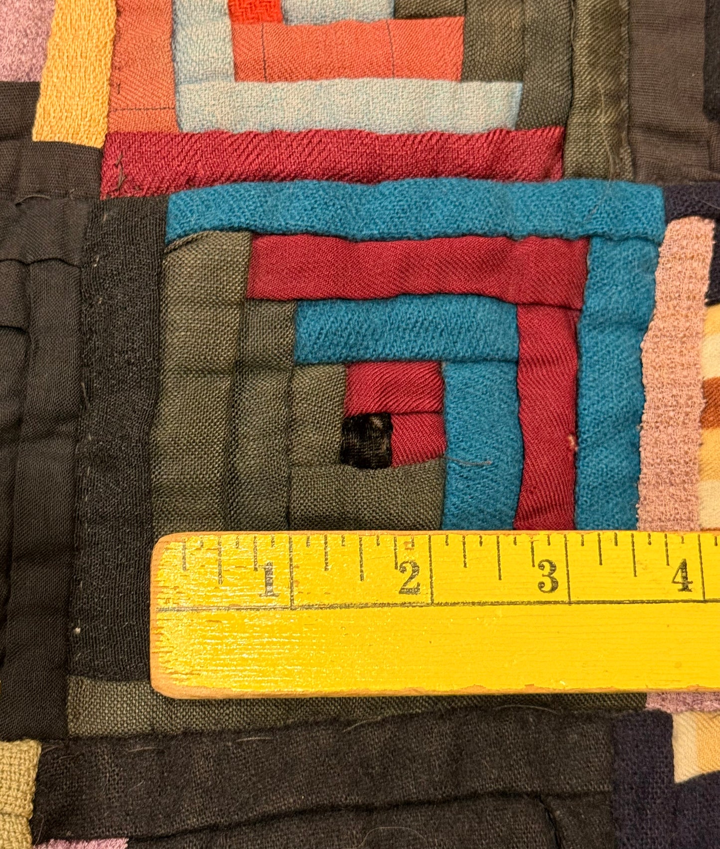 Outstanding Miniature Scale Unique Pattern Log Cabin Quilt
