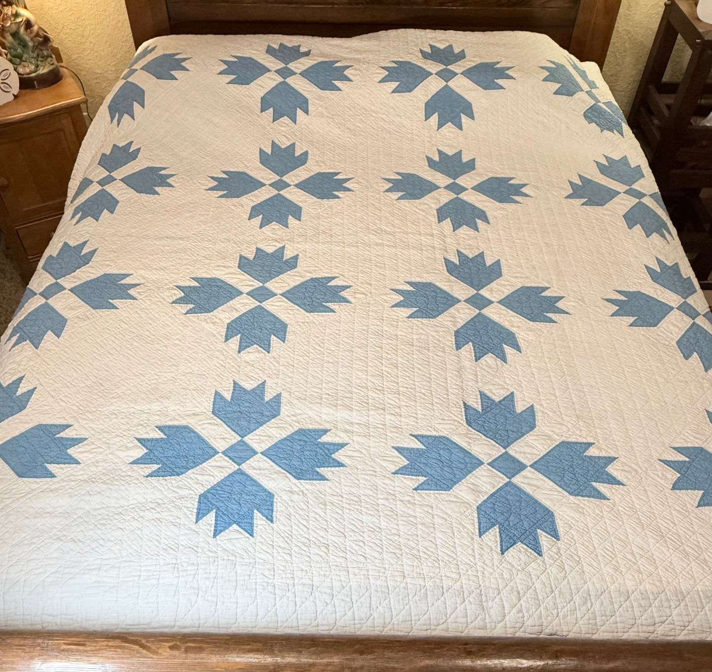 Blue and White Bear Paw Quilt