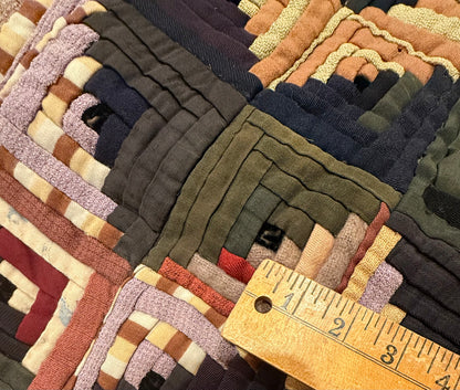 Outstanding Miniature Scale Unique Pattern Log Cabin Quilt
