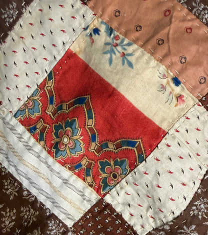 Early Variable 9 Block Patchwork Quilt