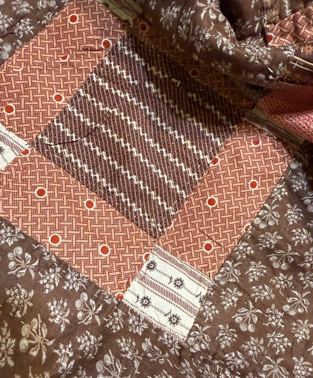Early Variable 9 Block Patchwork Quilt
