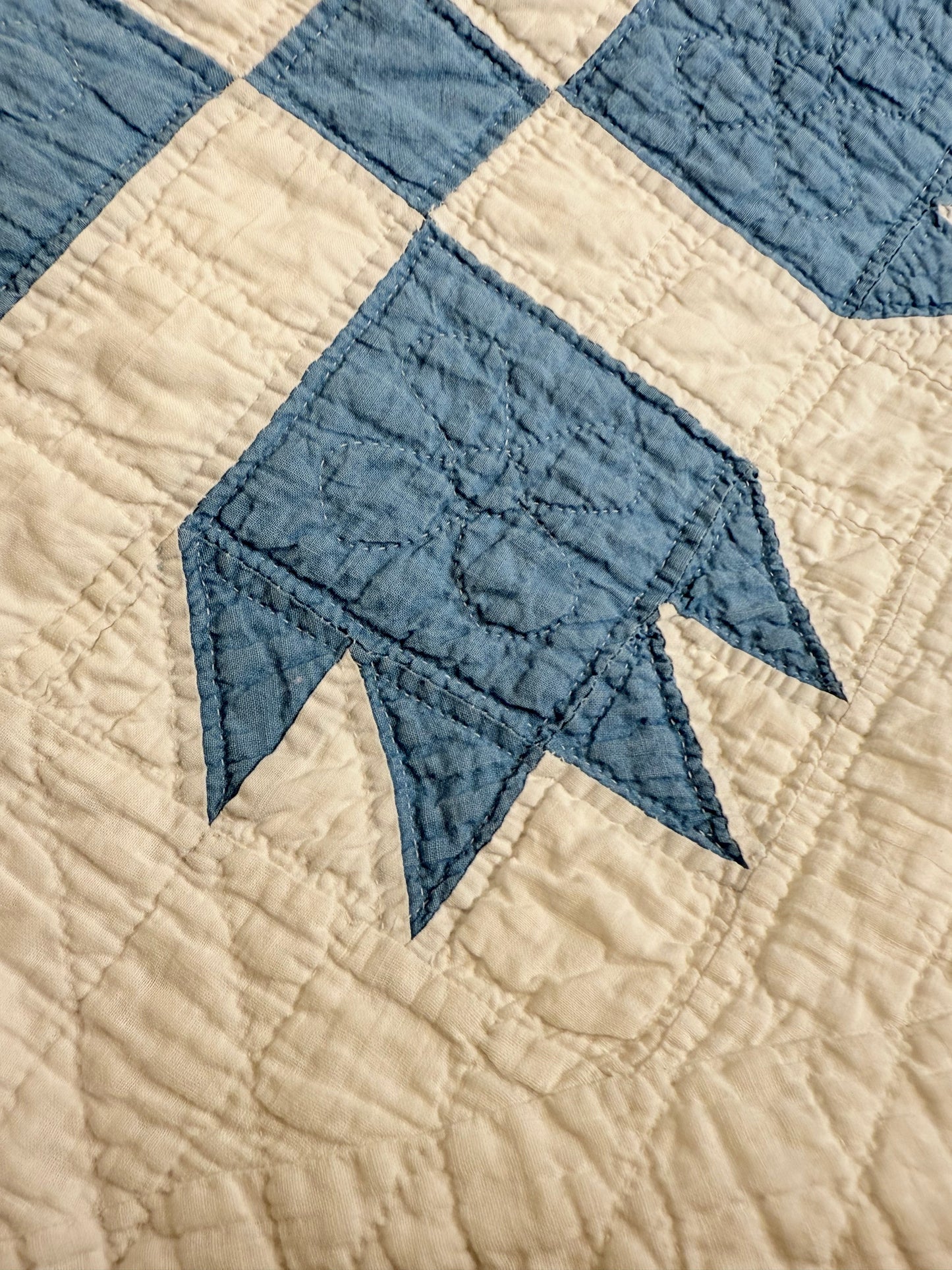 Blue and White Bear Paw Quilt