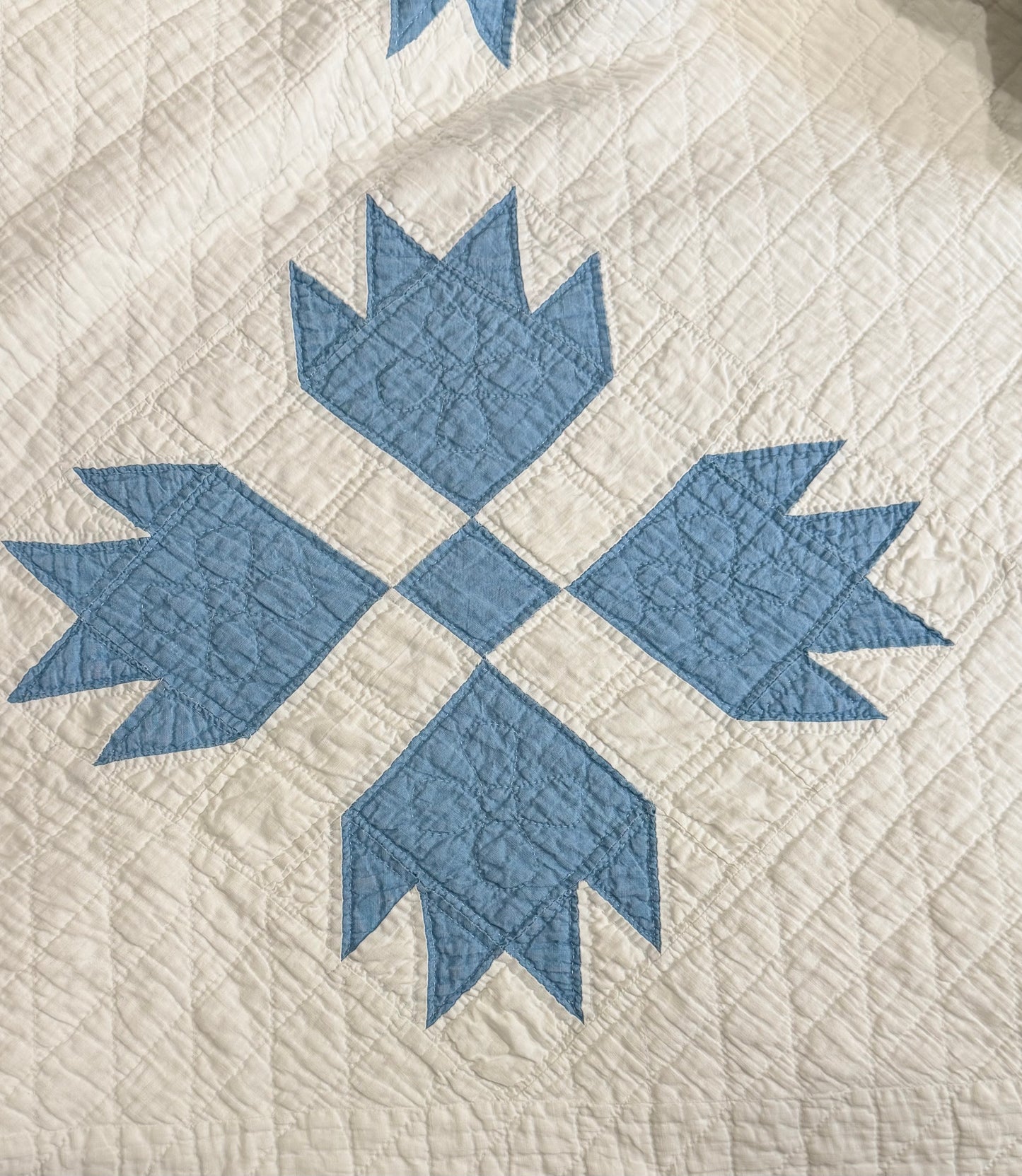 Blue and White Bear Paw Quilt