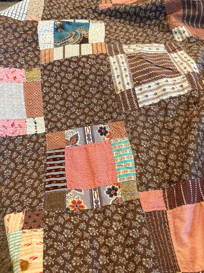 Early Variable 9 Block Patchwork Quilt