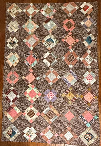 Early Variable 9 Block Patchwork Quilt