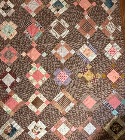 Early Variable 9 Block Patchwork Quilt