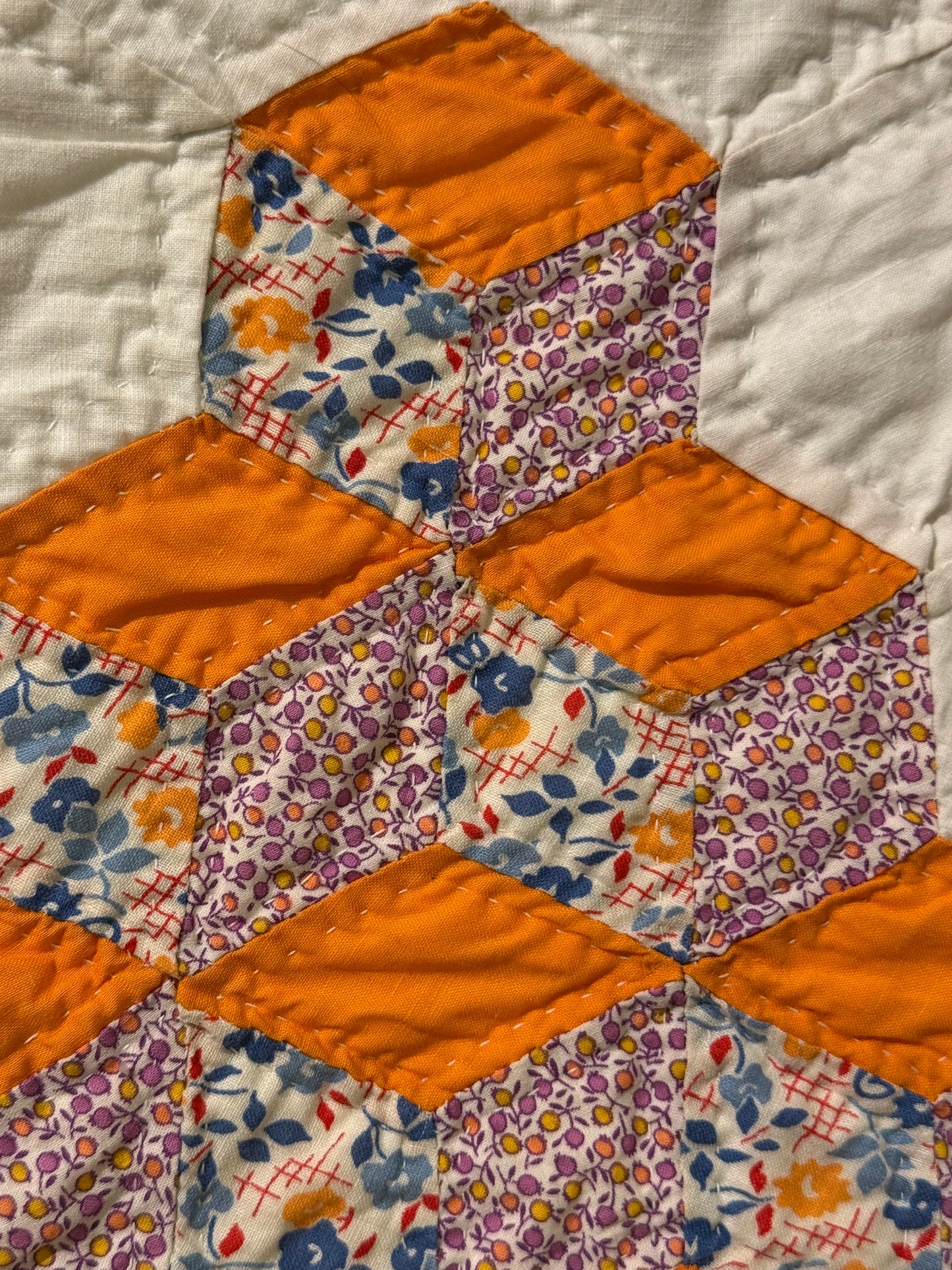 Graphic Tumbling Blocks of Cubes Quilt