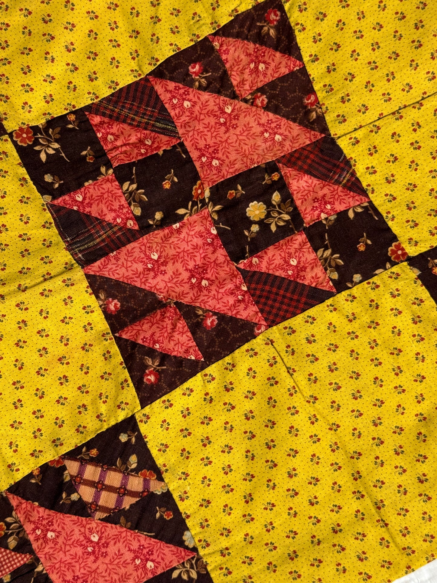 Rare Pair of Antique Patchwork Double X  Pieced Pillowcases