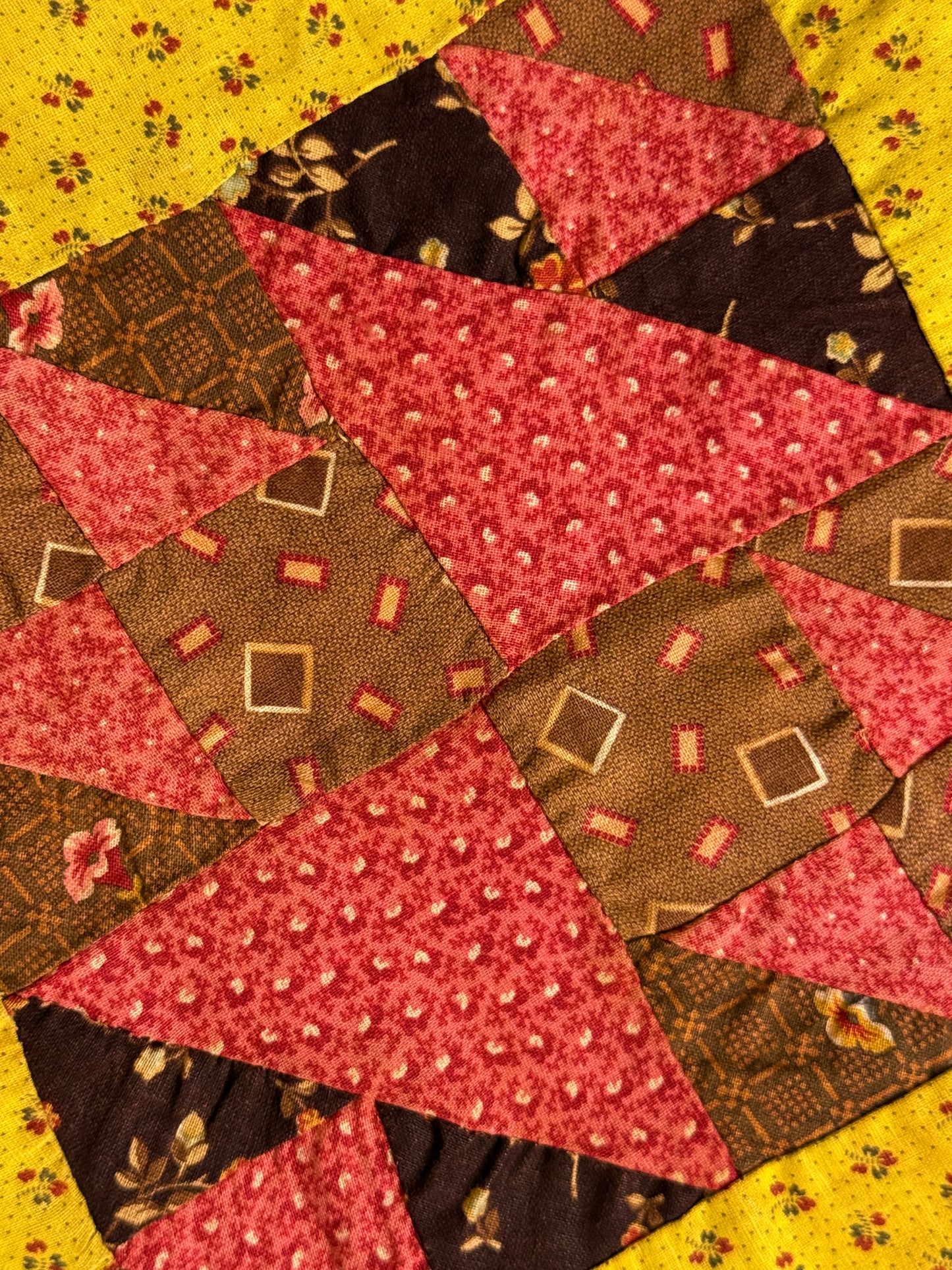 Rare Pair of Antique Patchwork Double X  Pieced Pillowcases