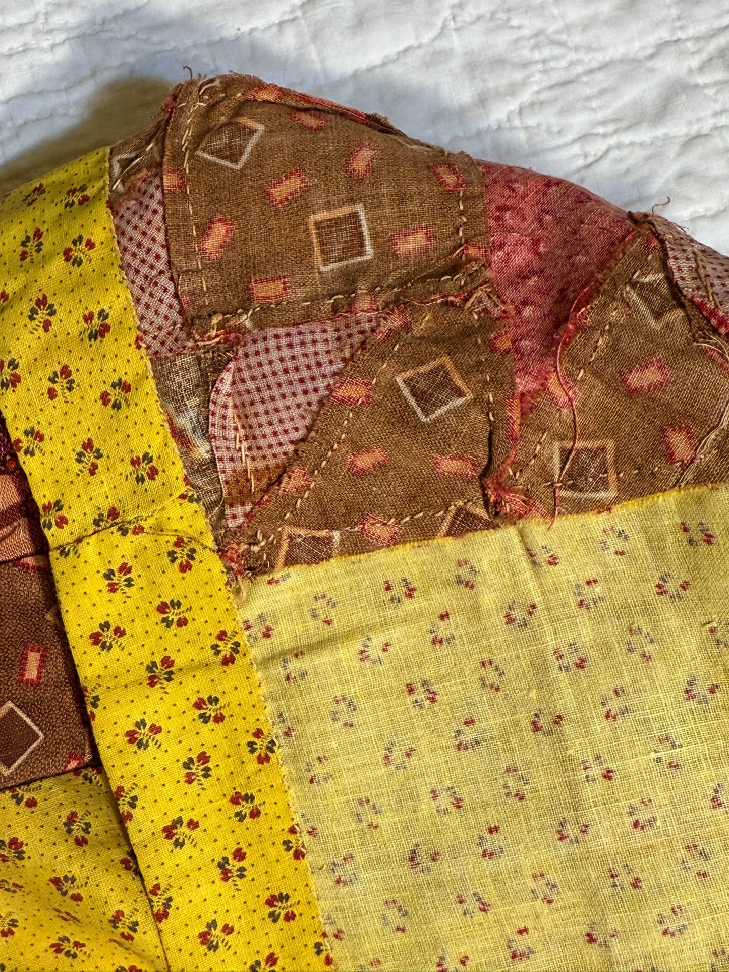 Rare Pair of Antique Patchwork Double X  Pieced Pillowcases