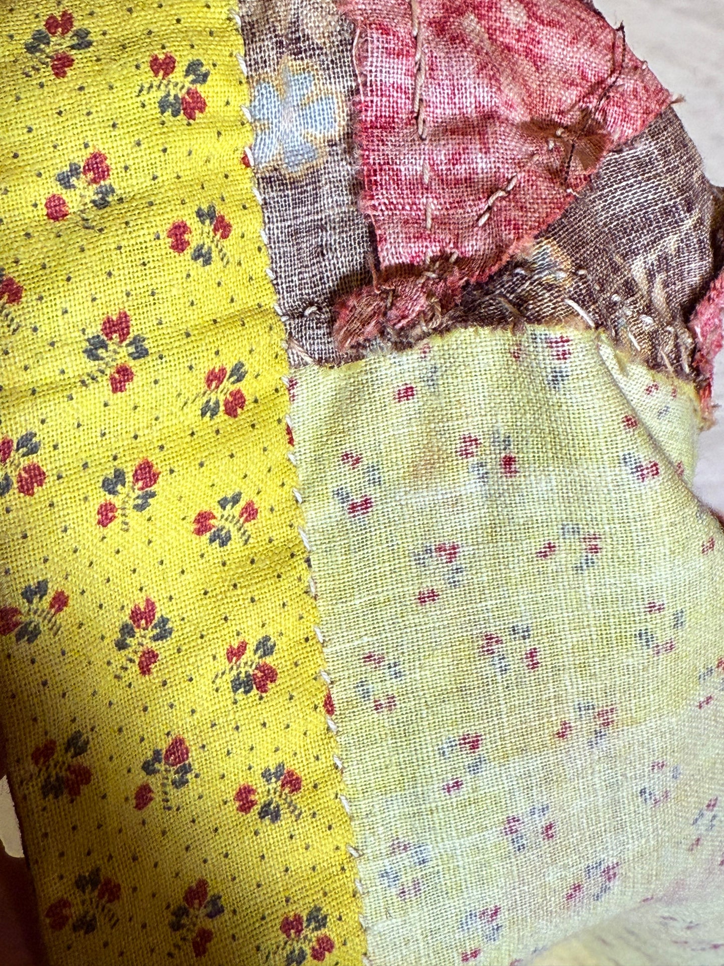 Rare Pair of Antique Patchwork Double X  Pieced Pillowcases