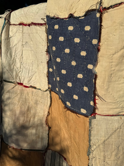 Scrappy Square in a Square Wools Top On Foundation