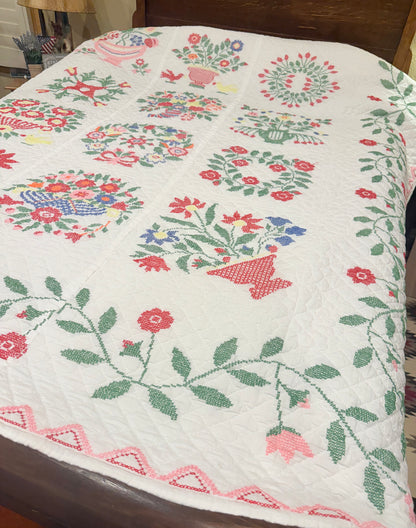 Baltimore Brides Vintage Quilt- Dated 1982 with makers name