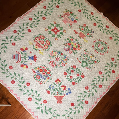 Baltimore Brides Vintage Quilt- Dated 1982 with makers name
