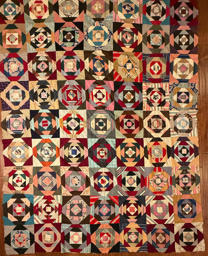 Scrappy Square in a Square Wools Top On Foundation