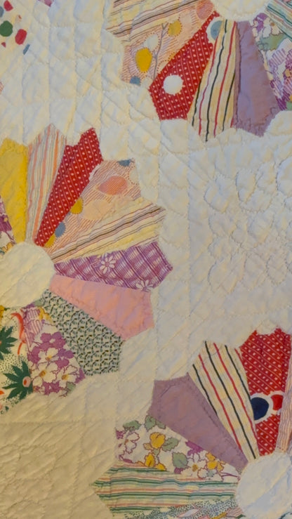 Charming Smaller Fancy Dresden Plate Quilt