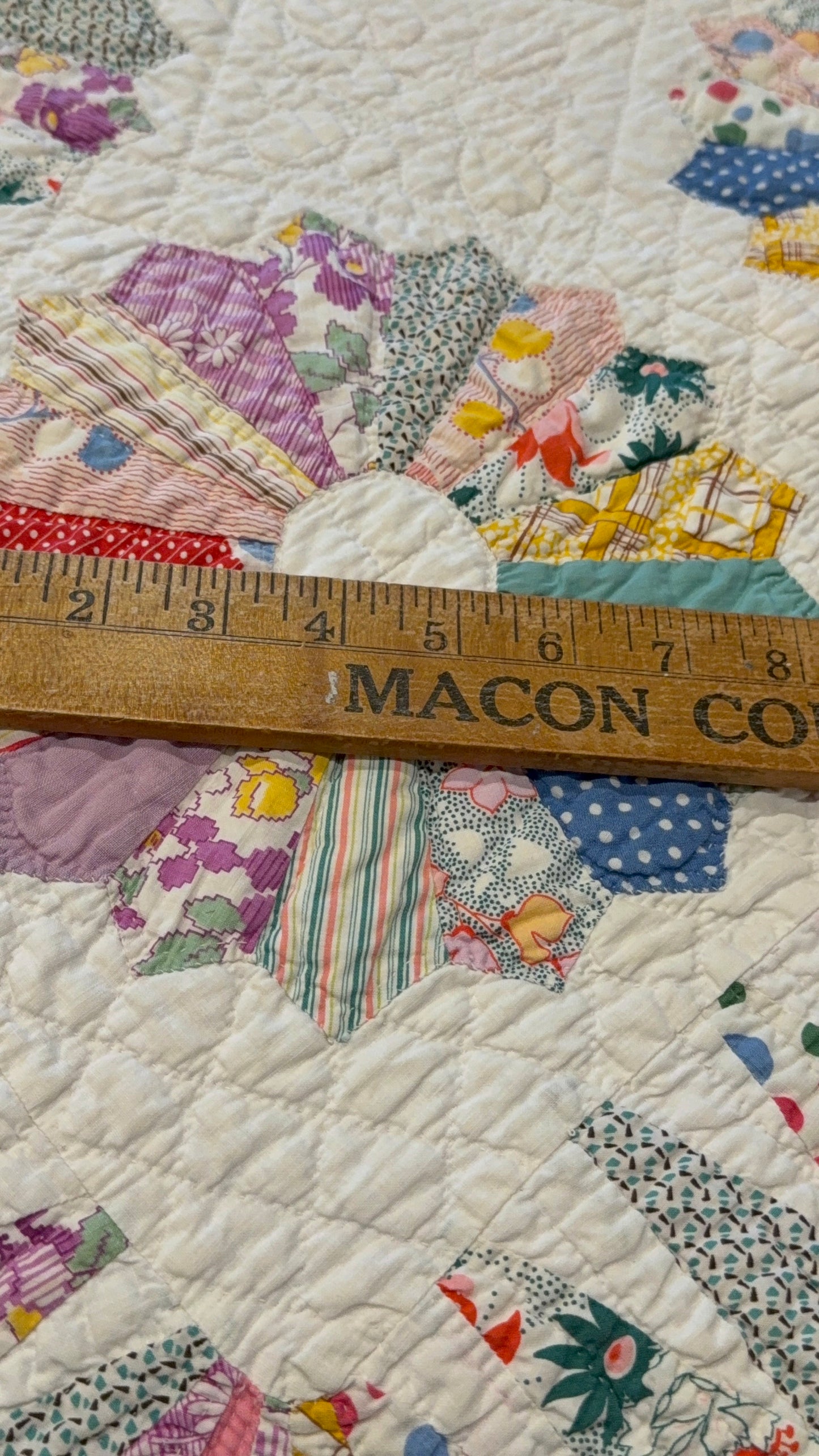 Charming Smaller Fancy Dresden Plate Quilt